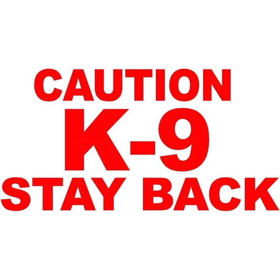 4 Pack - StickerDad Caution K-9 Stay Back V1 Vinyl Decal for Windows, Bumpers, Laptop, Lockers, etc (Reflective Red, 8" X 5.5" Inches) - Windows, Walls, Bumpers, Laptop, Lockers, etc.