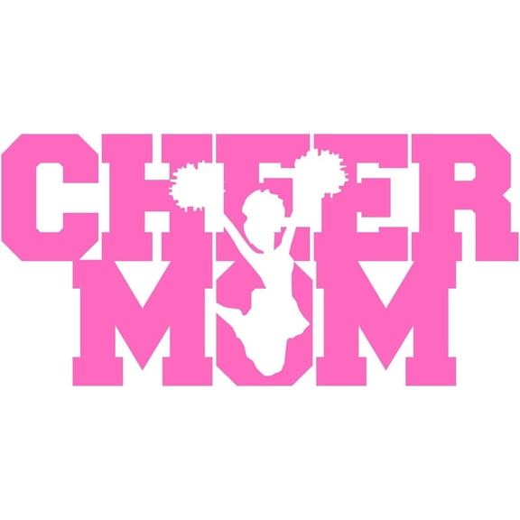 4 Pack - StickerDad Cheer MOM with Jumper V1 Vinyl Decal - Size: 6", Color: Light Pink - Windows, Walls, Bumpers, Laptop, Lockers, etc.