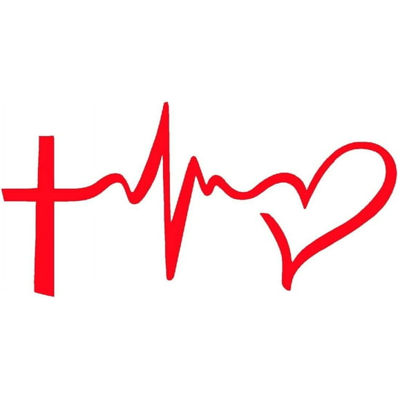 4 Pack - StickerDad Faith Hope Love Inspirational Vinyl Decal - Size: 6 inch, Color: RED - Windows, Walls, Bumpers, Laptop, Lockers, etc.