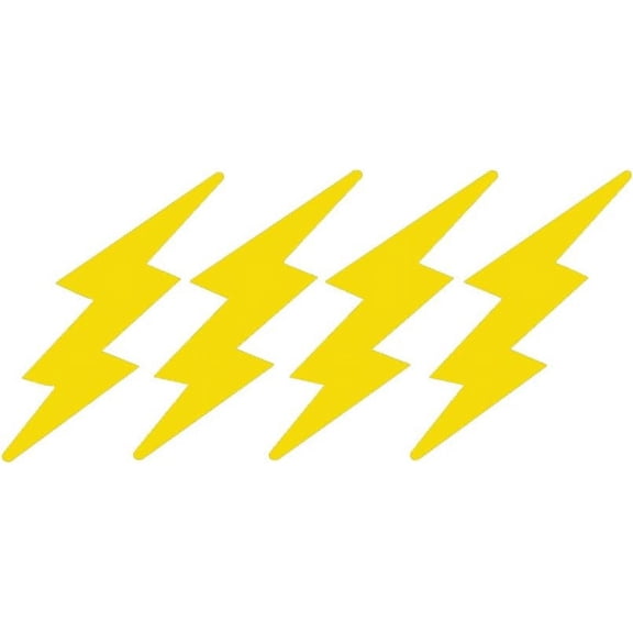 4 Pack - StickerDad Lightning Bolts Pack of 4 for Helmet, Windows, Walls, Bumpers, Laptop, Lockers (Reflective Yellow, 3 Inches)