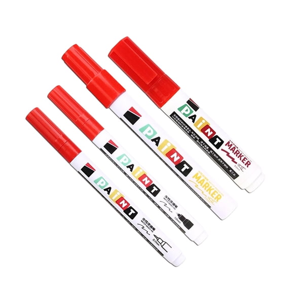 4-Pack Stone Tablet Up Pen Set, Large Capacity Metal Marker for Restoration, Waterproof & Heat Resistant, Letter Refinishing Kit, Red, 5ml Each, for Gravestone, Sculpture, and Memorial, By TINGXIN