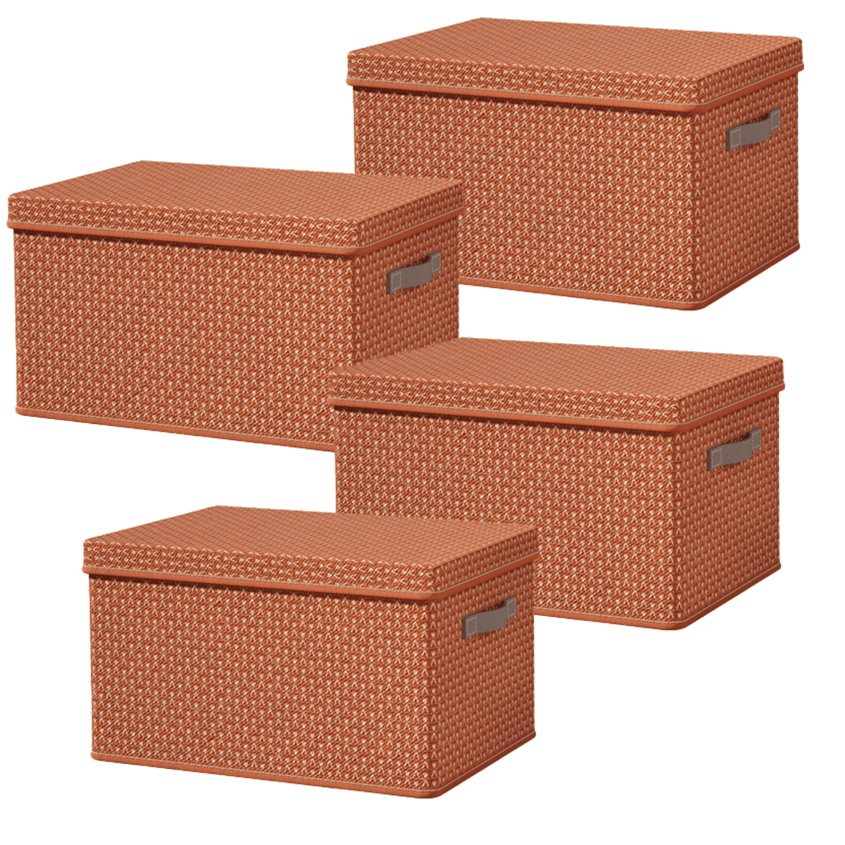 4 Pack Storage Bins with Lid, MODANU Foldable Clothing Storage Box with  Handle for Toy, Books, Closet, Bedroom, Home, Claret - Walmart.com