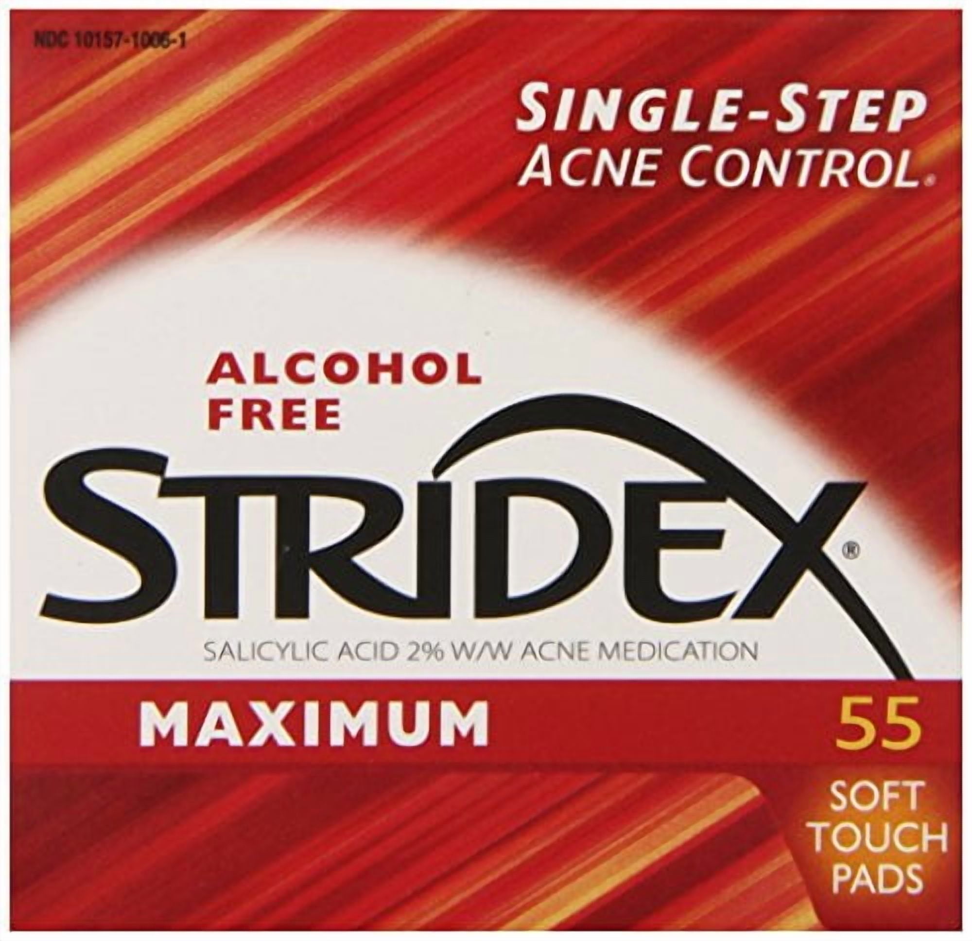 4 Pack - Stridex Maximum Strength Medicated Pads For Acne 55 Count Each
