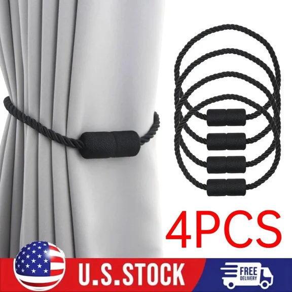 4 Pack Strong Magnetic Curtain Tiebacks Rope Tiebacks For Drapes Window Curtain