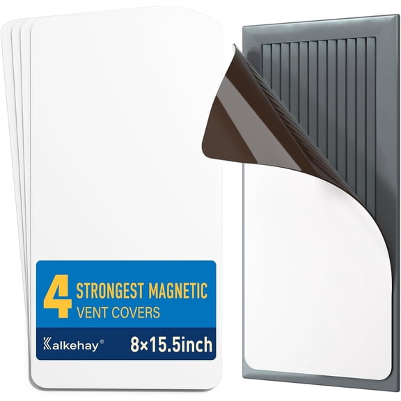 4 Pack Strong Magnetic Vent Covers for Home Ceiling, 8x15.5 Inches Furnace Vent Cover for Steel Air Registers, Floor, Wall, RV, HVAC