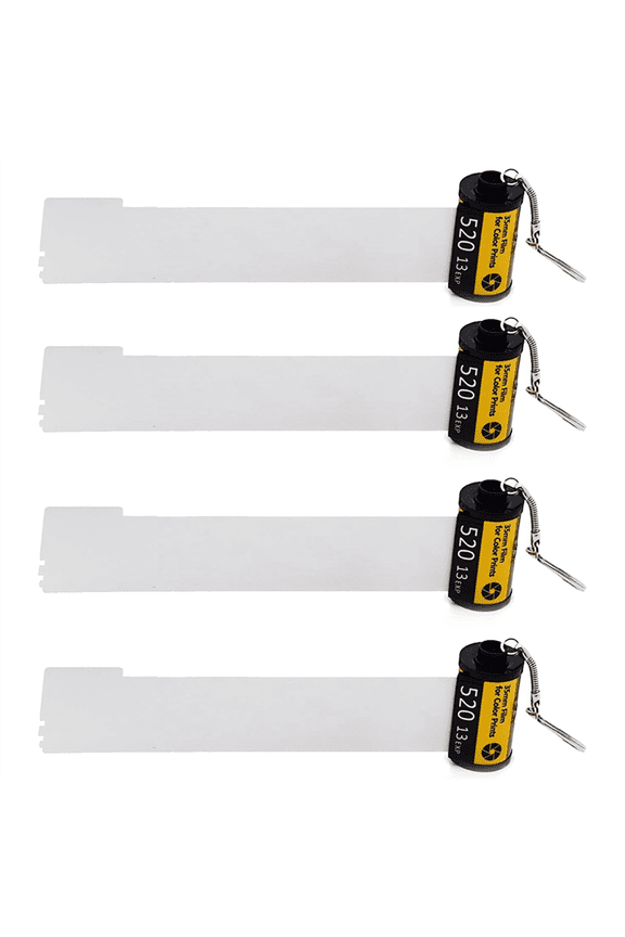 4 Pack Sublimation Memory Film Roll Keychain, Double Sided Blank Camera Canister Keychain