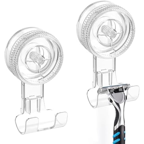 4 Pack  Suction Hooks, Razor Hooks Removable & Reusable Suction Shower Hook Damage-Free Powerful Suction Hanger for Towel Bathrobe Loofah Bathroom Kitchen Storage Hooks Weather Hanger Hook