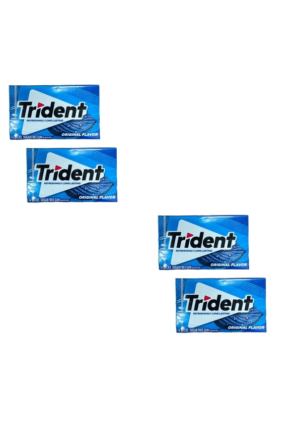 4 Pack Sugar-Free Chewing Gum | Multipack Original Flavoured Gum - 14 Pieces Per Pack | RADYAN