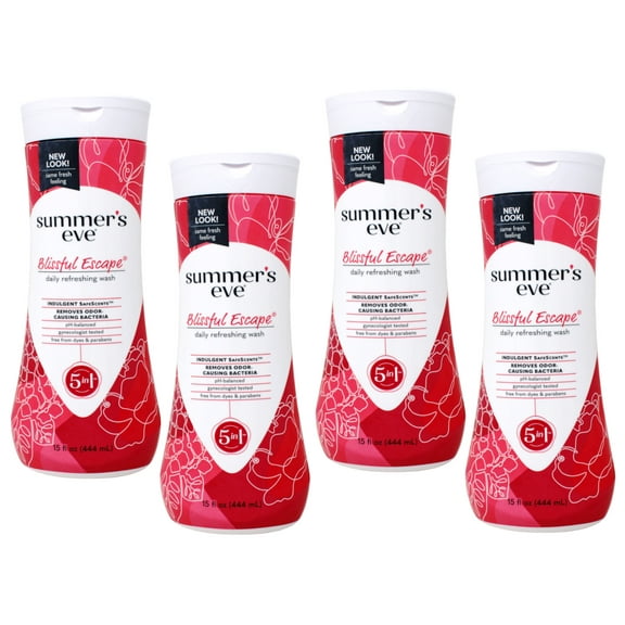 4 Pack - Summer's Eve Cleansing Wash, Blissful Escape, 15 fl oz