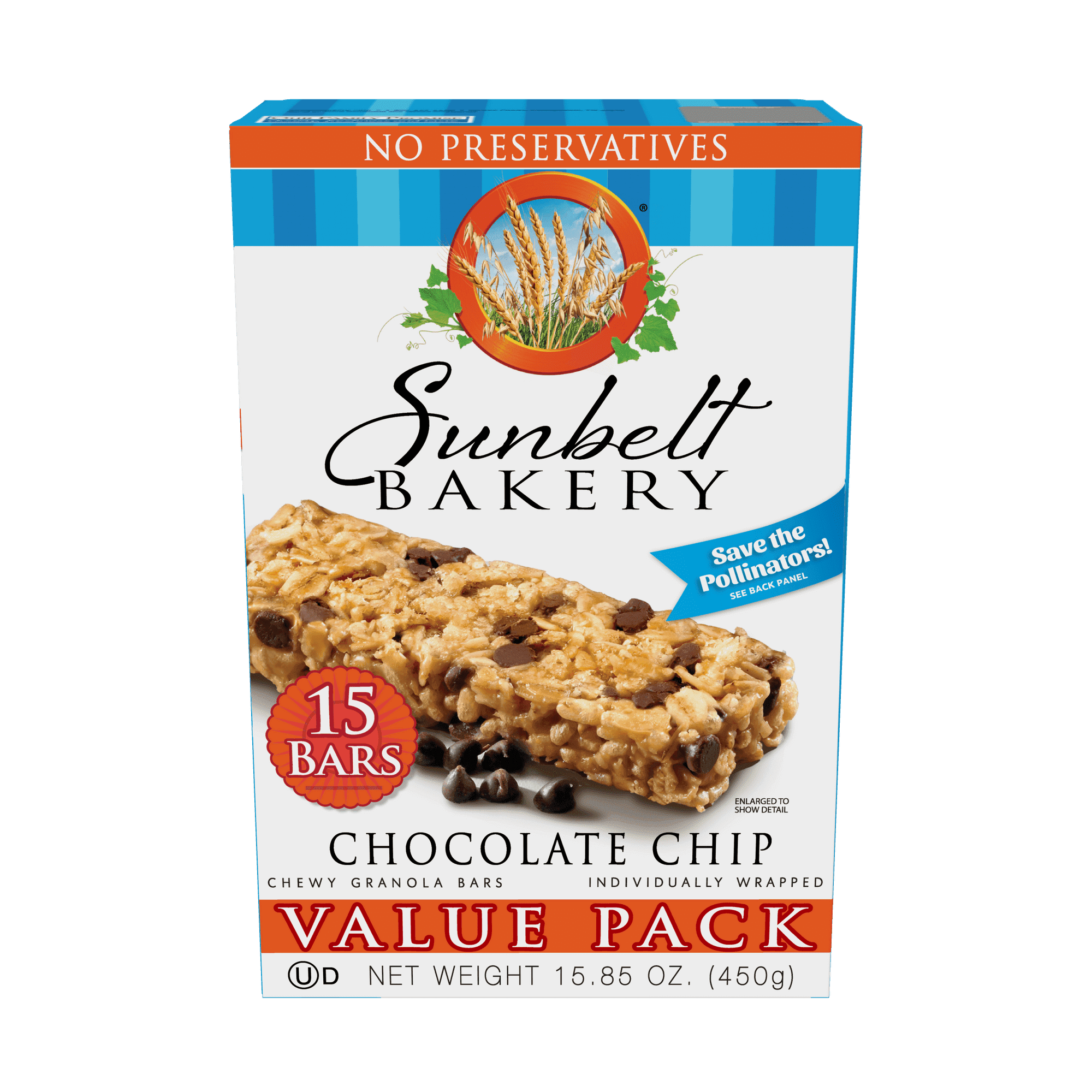 (4 Pack) Sunbelt Bakery Chewy Granola Bars, Chocolate Chip, 15 Ct