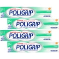 4 Pack Super Poligrip Denture Adhesive Cream Free Triple Action, Zinc Free 2.4 Oz
