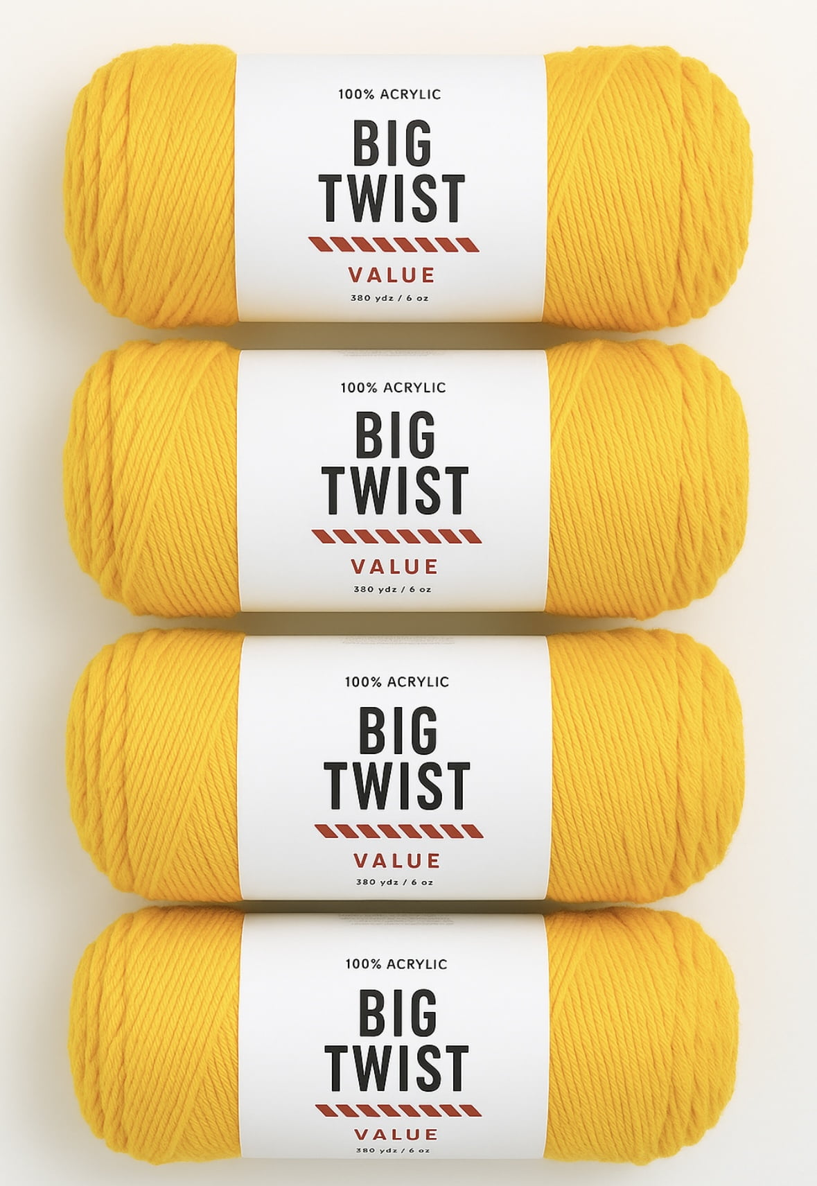 4 Pack Super Saver Bundle Big Twist Value Yarn Varsity Yellow