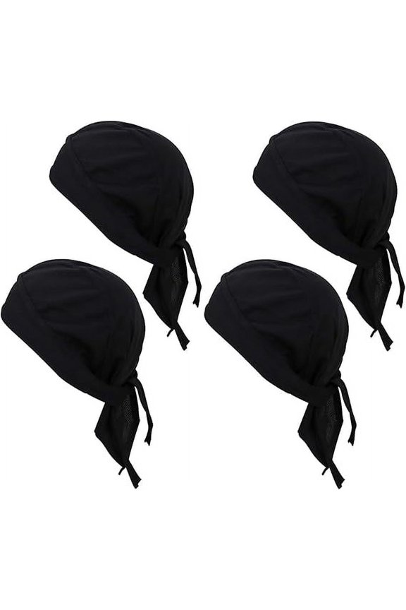 4 Pack Sweat Wicking Doo Rag, Cooling Dew Rag Helmet Liner, Large Motorcycle Do Rags Head Wrap Bandana Skull Caps for Men and Women