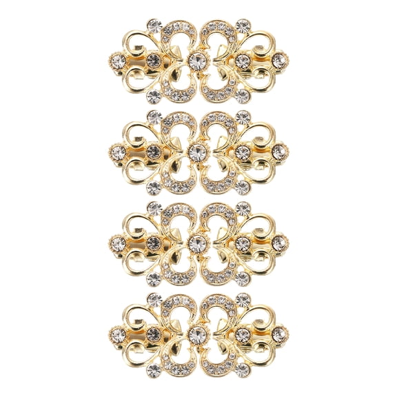 4 Pack Sweater Clips, Cape Cloak Clasp Shawl Collar Clasp Brooch Clip(Gold)