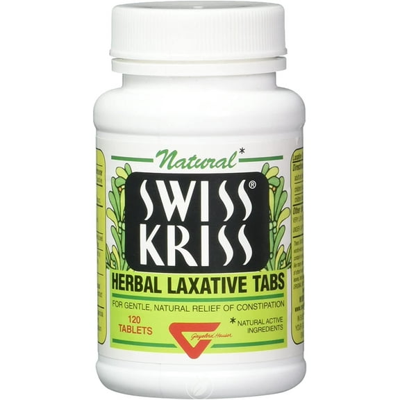 Swiss Kriss Natural Herbal Laxative Constipation Relief, 120ct, 4-Pack