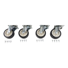 4 Pack Swivel Plate Caster Wheels With PVC Treads, Silent Heavy Duty Rollers Up To 50Kg Each For Furniture Workbenches Tool Chests And Storage Cabinets Red Or Black(A)