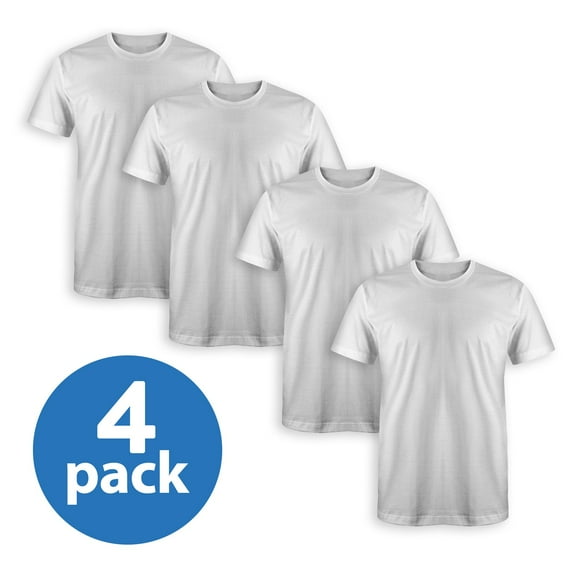 4 Pack T Shirts for Men, 100% Cotton Crew Neck Tag Free Young Adult to Mens Shirt