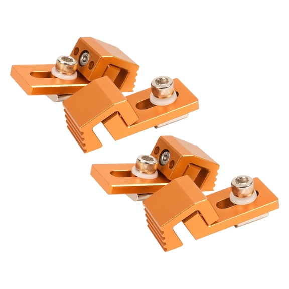 4 Pack T Slot Clamp Set 4Pcs, Orange Aluminum Clamping Plates for Desktop Engraving Machine Tables and DIY Milling Setup