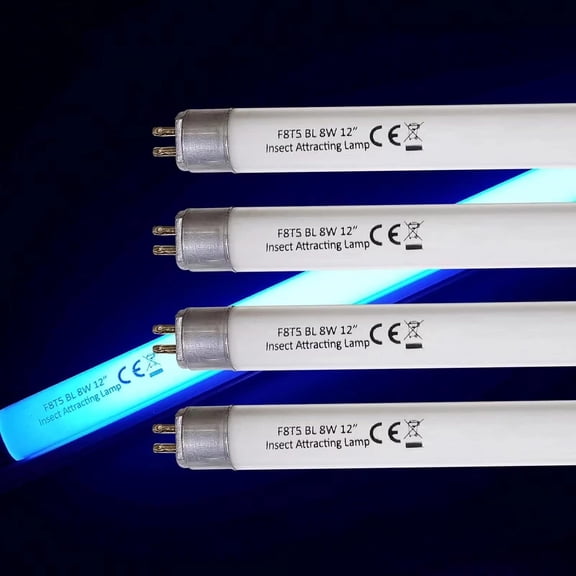 4 Pack T5 8 Watt F8T5 Fluorescent Bulb, BL Black Light Bulb BL368 WS108 Replacement Fluorescent Tube 12 inch