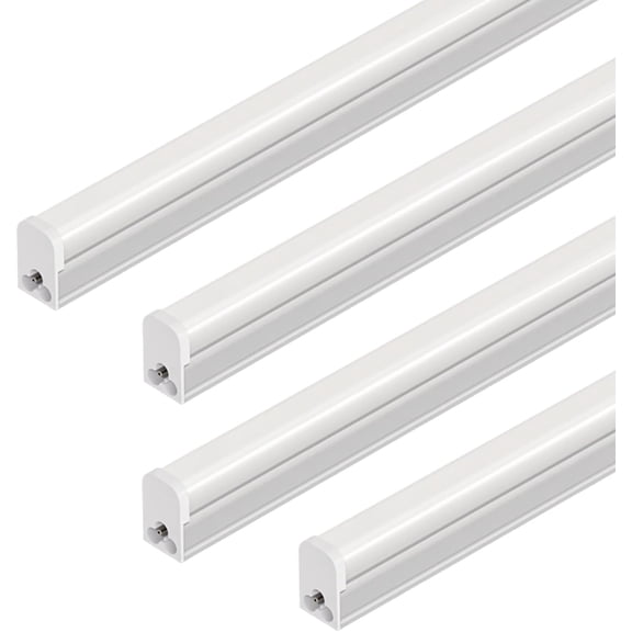 4 Pack T5 LED Shop Light, 4FT, 20W, 5000K 2200LM, Linkable Utility Fixture for Under Cabinet, Kitchen, Garage, Basement, Workshop Lighting, Easy Installation, Plug & Play