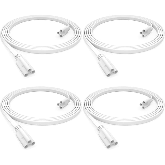 4FT T5 T8 LED Shop Light Fixture Connecting Cords, Double-Ended Connector Cable for Integrated LED Tube Lights, 4-Pack