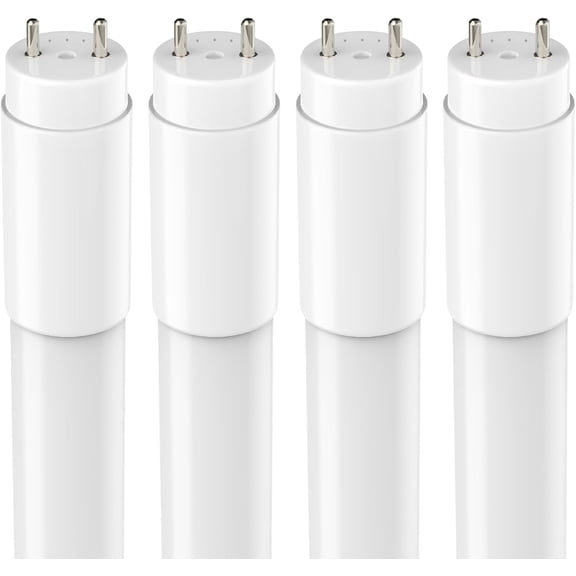 4 Pack T8 LED Tube Lights 4FT, Fluorescent Replacement, 48 Inch, 14W, 2450LM, 5000K Daylight, Single or Double End Power, Type A+B, Plug and Play or Ballast Bypass, Frosted