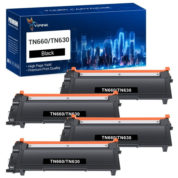 4-Pack TN660 Toner Cartridge Replacement Compatible for Brother TN-660 HL-L2300D L2380DW L2340DW DCP-L2540DW MFC-L2700DW (Black)