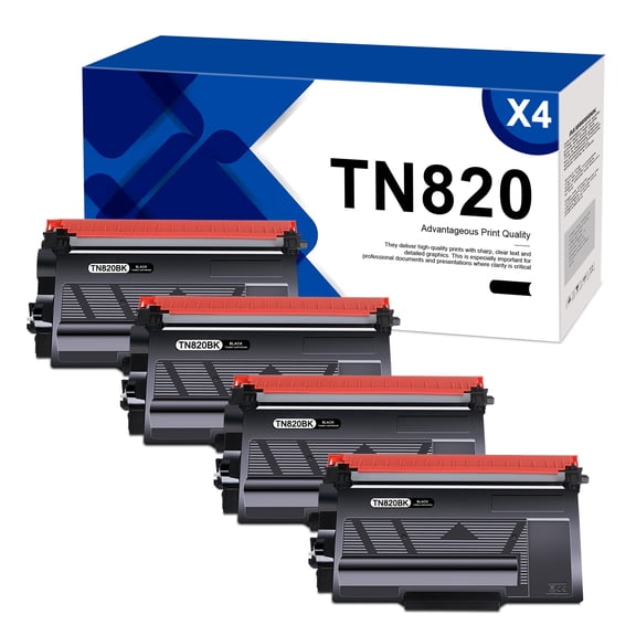 4-Pack TN820 Toner Cartridge Replacement for Brother TN-820 Toner Cartridge Works for Brother MFC-L5700DW Printer