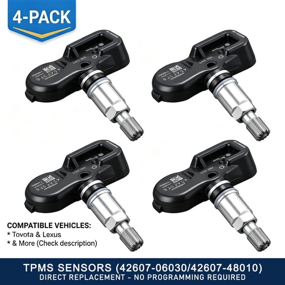 4-Pack TPMS Sensor 42607-48010 Pre-Programmed For 2016 - 2019 Lexus RX350 RX450h