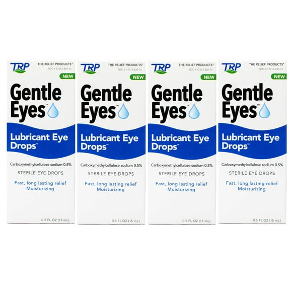 4 Pack - TRP Gentle Eyes Lubricant Eye Drops, Fast Long Lasting Relief, Moisturizing, 0.5 fl oz
