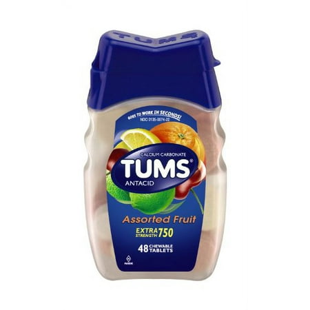 4 Pack - TUMS E-X Tablets Assorted Fruit 48 Tablets Each