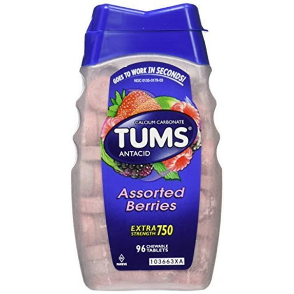 4 Pack - TUMS Ultra 1000 Tablets Assorted Berries 72 Tablets Each