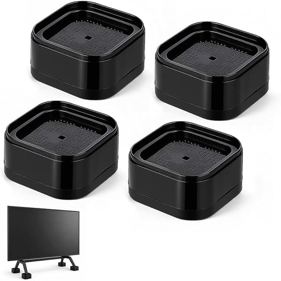 4 Pack TV Stand Riser Blocks, Adjustable Height Blocks Stackable Furniture Riser Block Square Non-Slip Support Block for Desk Leg Table Couch Chair Bed