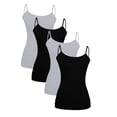 thumbnail image 1 of 4 Pack Tank Top For Women - Essential Seamless Scoop Neck Camisole, Black/White, 1 of 4