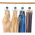 thumbnail image 1 of 4 Pack Tank Top Hanger,Bra Hanger for Closet Organizer,Wooden Bra Storage Organizer with 8 Rotatable Metal Hooks for Space Saving,Foldable Bras Holder for Belts,Tank Tops,Ties(Black), 1 of 4