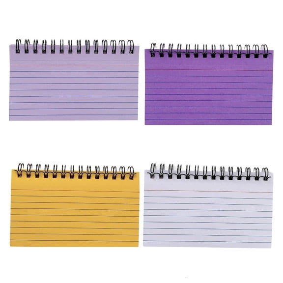 4 Pack Tear Off Notebooks With Metal Coil 4 Colors Index Cards Flashcards Note Cards For Office School Use