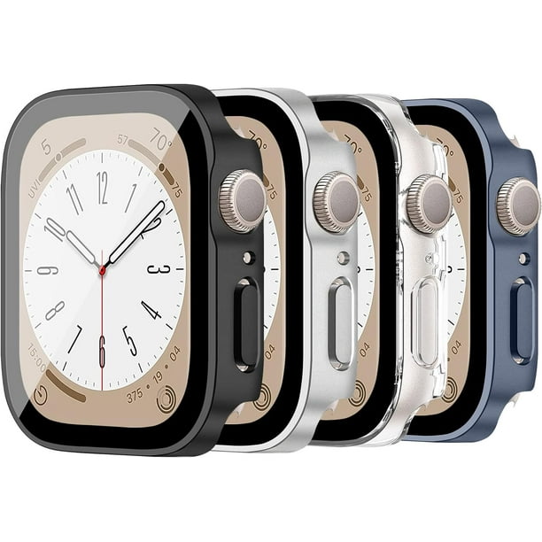 4 Pack Tempered Glass Screen Protector for Apple Watch case Series SE 9 8 7 6 5 4 40mm 44mm 41mm 45mm 49mm Ultra WaterproofCover PC Protective Bumper for iwatch 4Pack F 40 Walmart Business Supplies