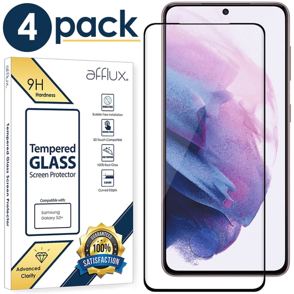 4 Pack Tempered Glass Screen Protector Compatible with Samsung Galaxy S21+ 6.7 - inch Easy Installation HD-Clear Bubble Free