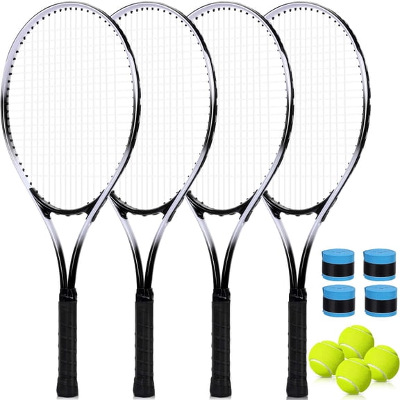 4 Pack Tennis Rackets for Adults Prestrung Lightweight