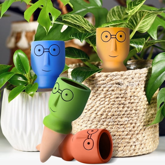 4 Pack Terracotta Watering Spikes, Eco-Friendly Indoor/Outdoor Automatic Plant Hydration System, Delightful Slow Release Watering for Time-Saving Care