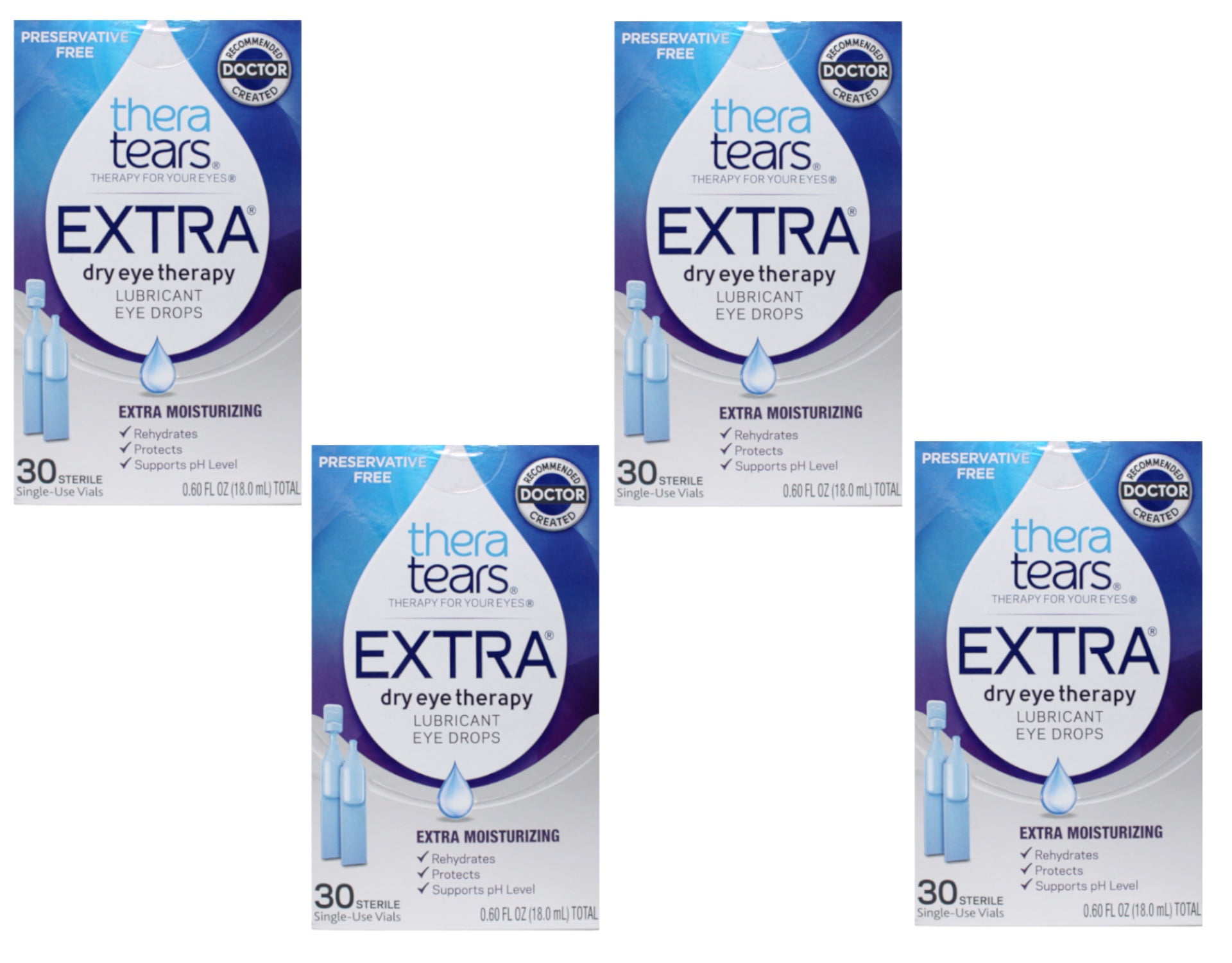 4 Pack - TheraTears Extra Dry Eye Therapy Lubricant Eye Drops ...