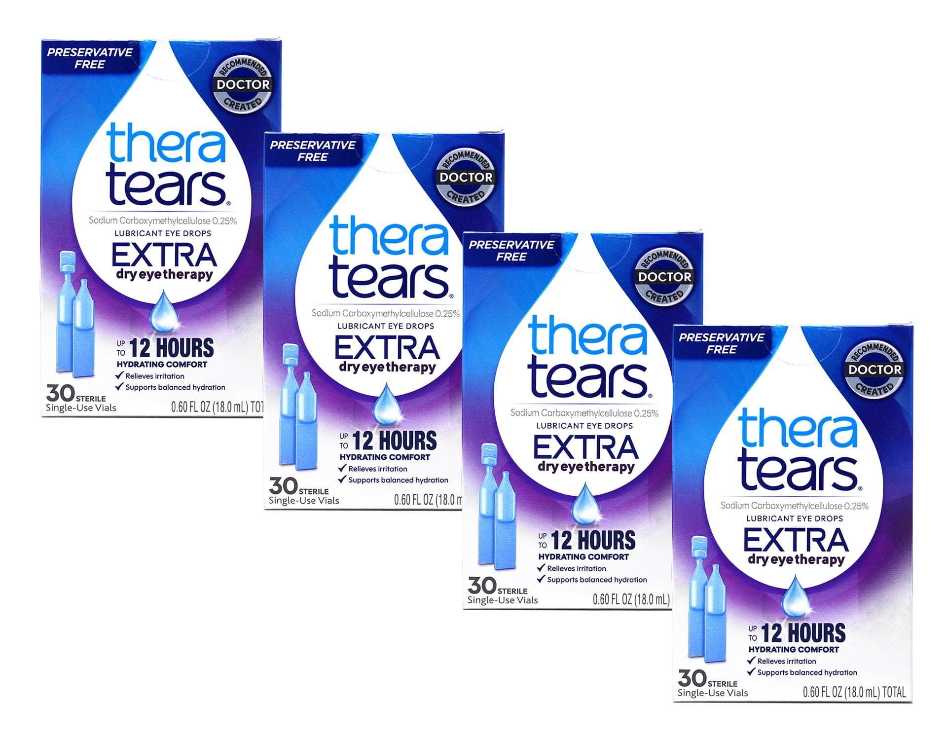4 Pack - TheraTears Extra Dry Eye Therapy Lubricant Eye Drops ...