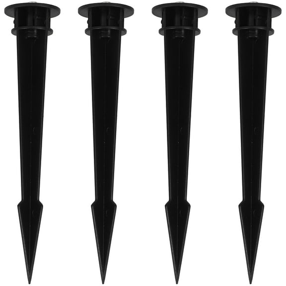 CIMAXIC 4Pcs Outdoor Solar Light Ground Stakes Black Plastic for Garden Path Driveway Lawn Use