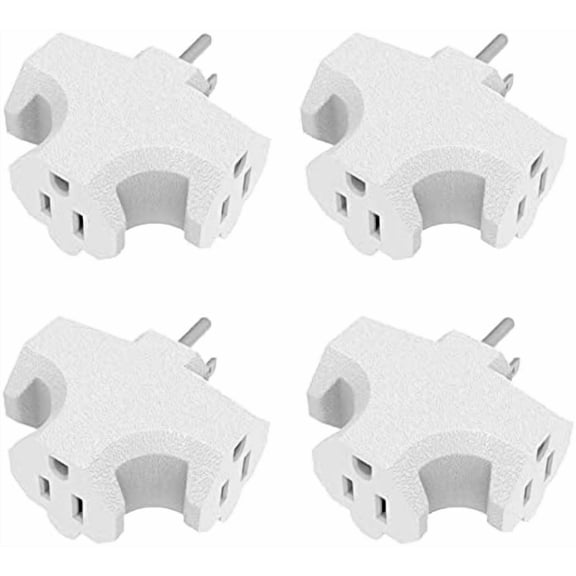 4 Pack Three Plug Outlet T-Shaped Adapter