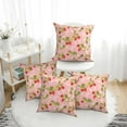 4 Pack Throw Pillow Covers Cute Strawberry Bouquet Breathable Pillow