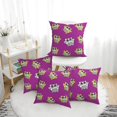 4 Pack Throw Pillow Covers Quirky Owl Purple Breathable Pillow Cases