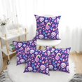 4 Pack Throw Pillow Covers Skull mushroom rainbow Breathable Pillow