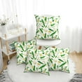 4 Pack Throw Pillow Covers Tulips Flowers Leaves Breathable Pillow