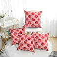 4 Pack Throw Pillow Covers cartoon strawberries print Breathable