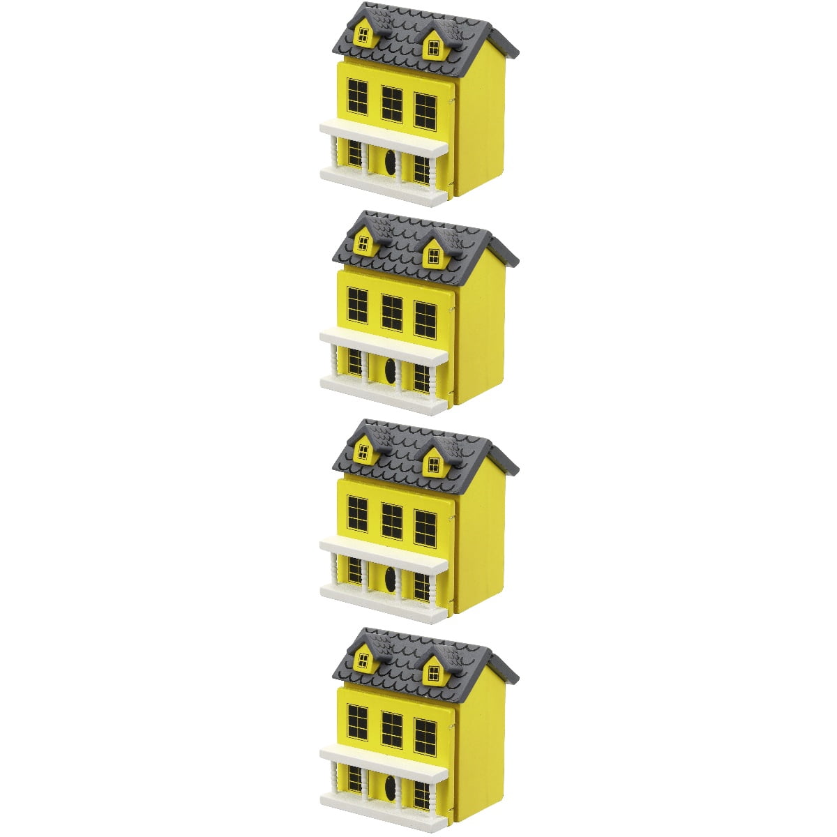 4 Pack Tiny House Models Household Decor Mini Ornament Landscaping Prop